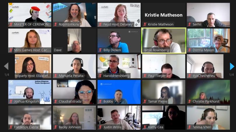 A screenshot of a group meeting for ClassWallet