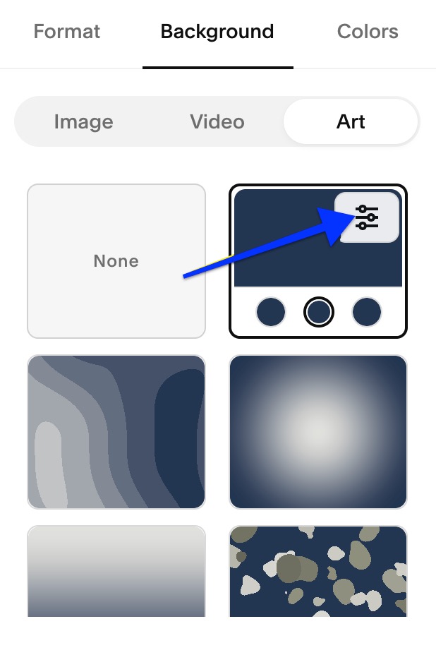 The settings icon on section background art 