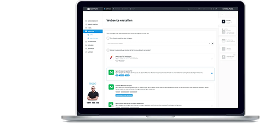 Laptop-Bildschirm mit Einblick in Webserver-Administration