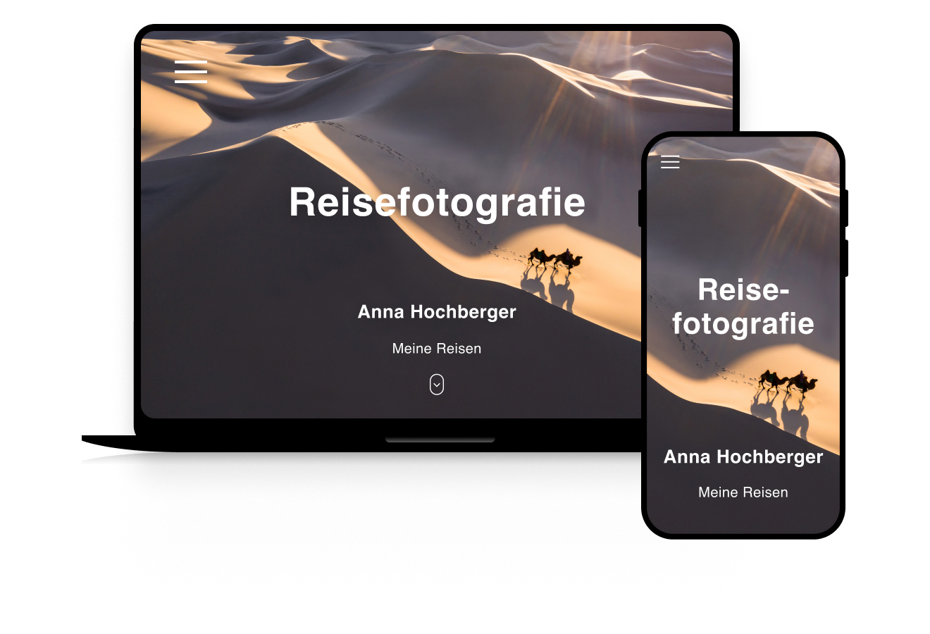 Anordnung von Bildern zur Veranschaulichung einer schÃ¶nen Website Ã¼ber Reisefotografie