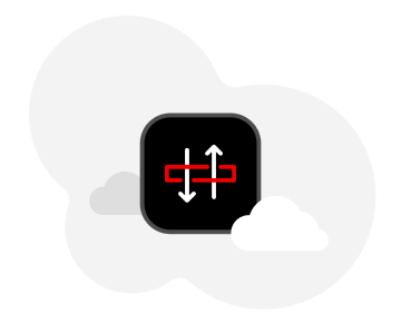 Workload icon with interwoven arrows symbolizing bidirectional data transfer in the cloud