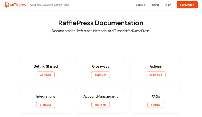 RafflePress' online documentation